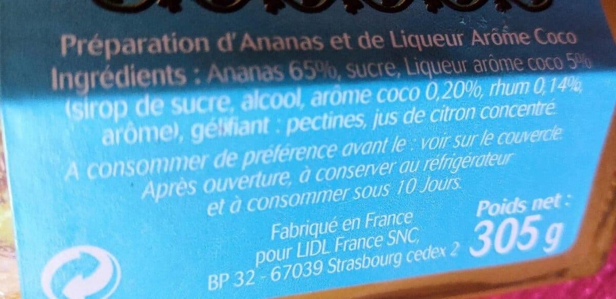 Lidl Confiture Ananas Pina Colada packshot