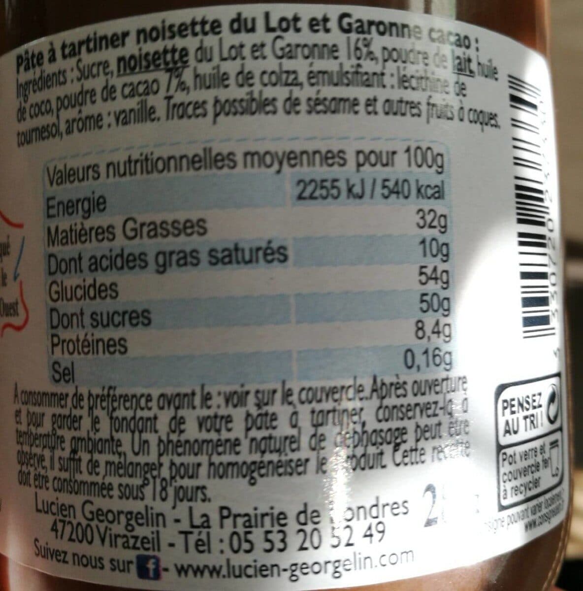 Open Food Facts Pâte à tartiner packshot