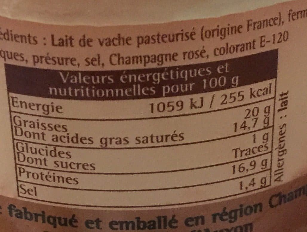 Les Fromagers D’Armançon L’Affiné au Champagne Rosé packshot