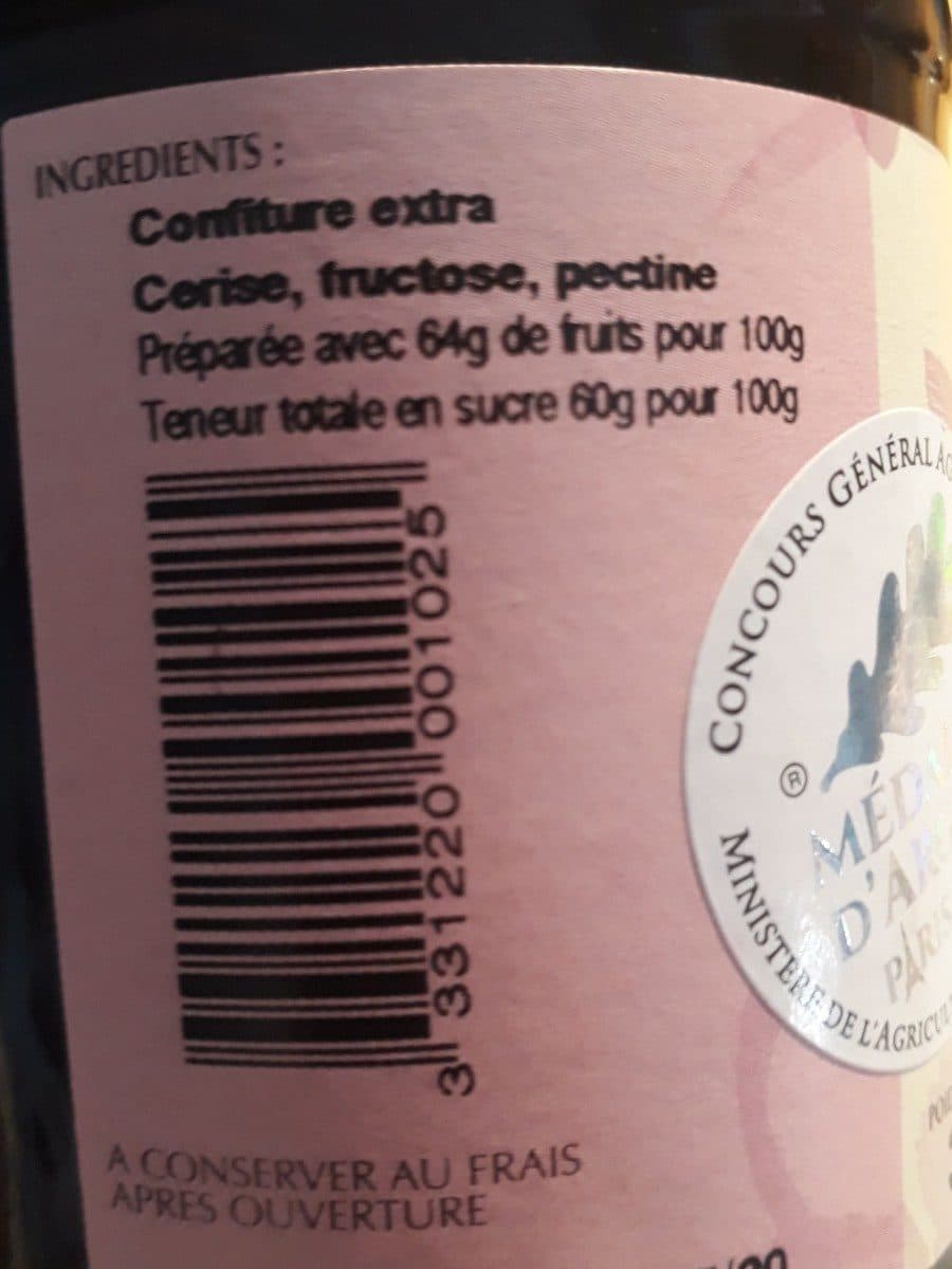 Ferme Fruitière de la Hautière Confiture cerise packshot