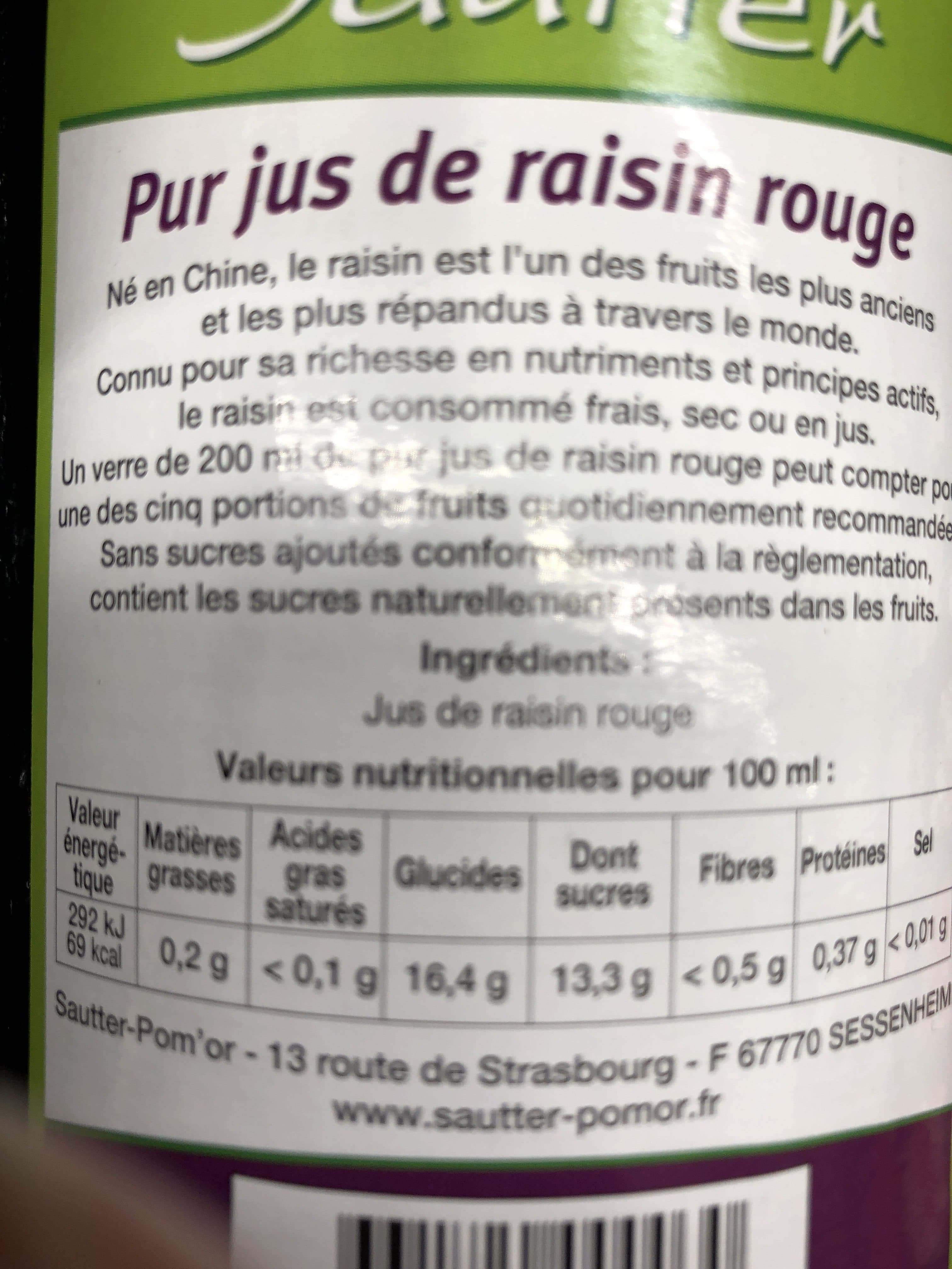 Sauter Pur jus de raisin rouge packshot