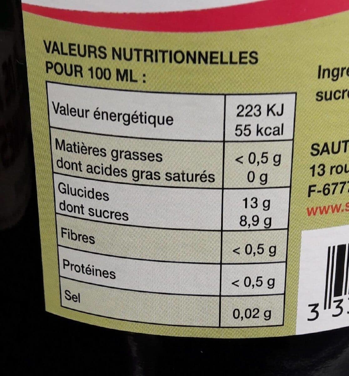 Sautter Nectar de framboise SAUTTER packshot