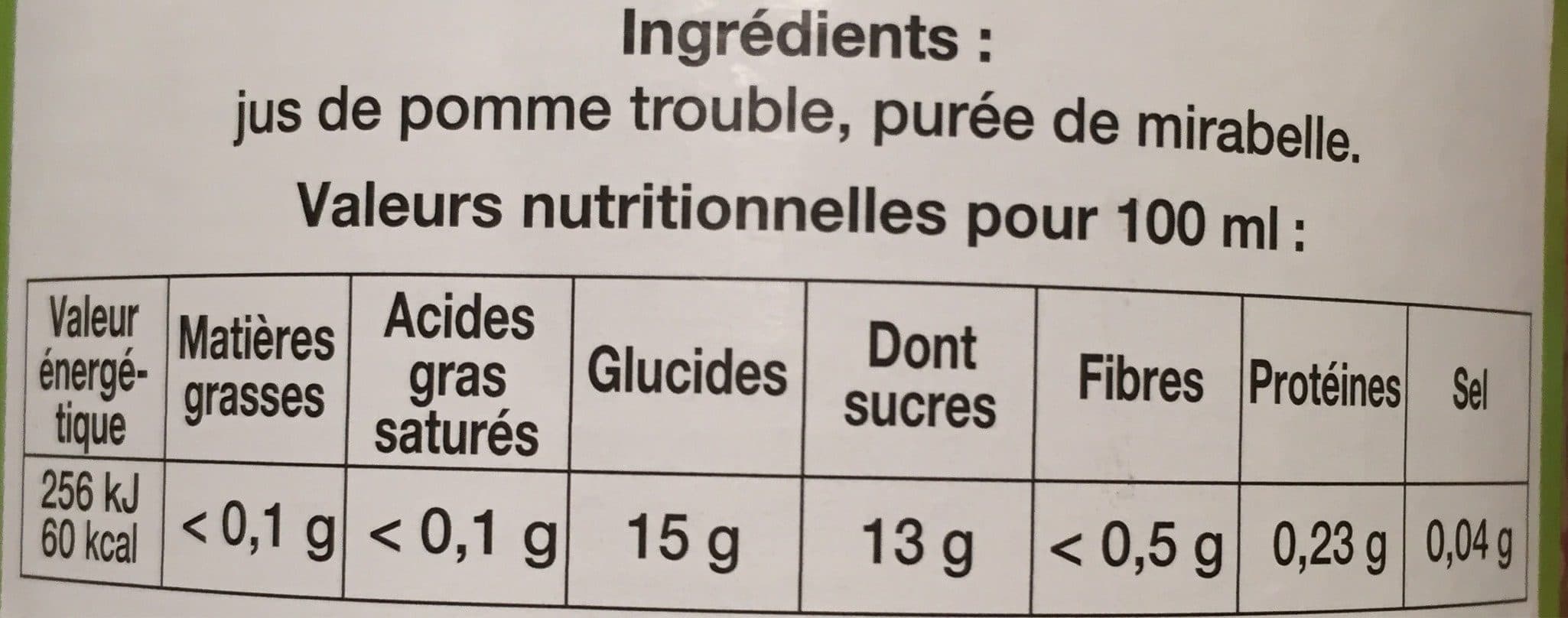 Sautter Jus de pomme et de mirabelle packshot