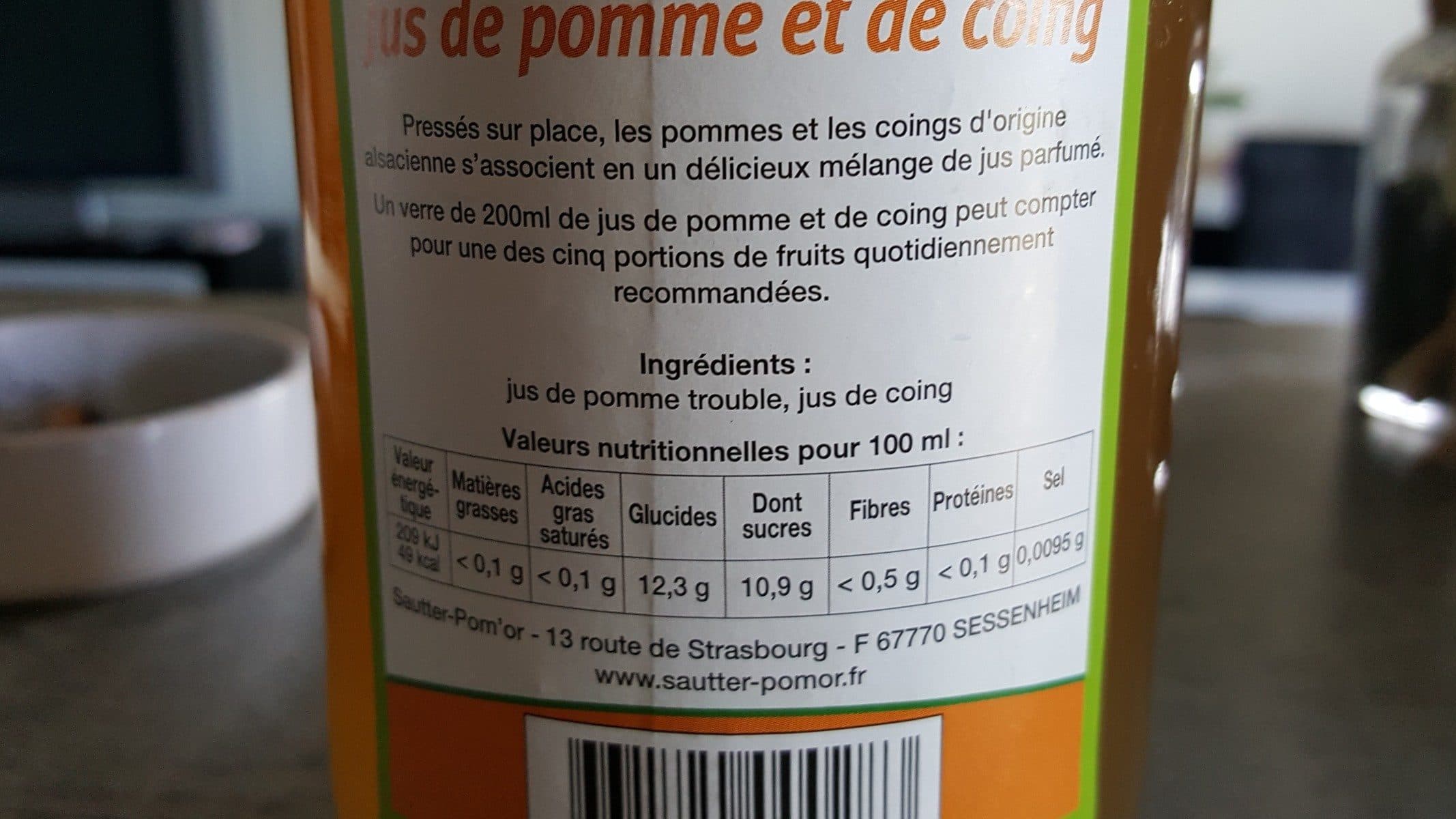 Sautter jus de pomme et de coing packshot