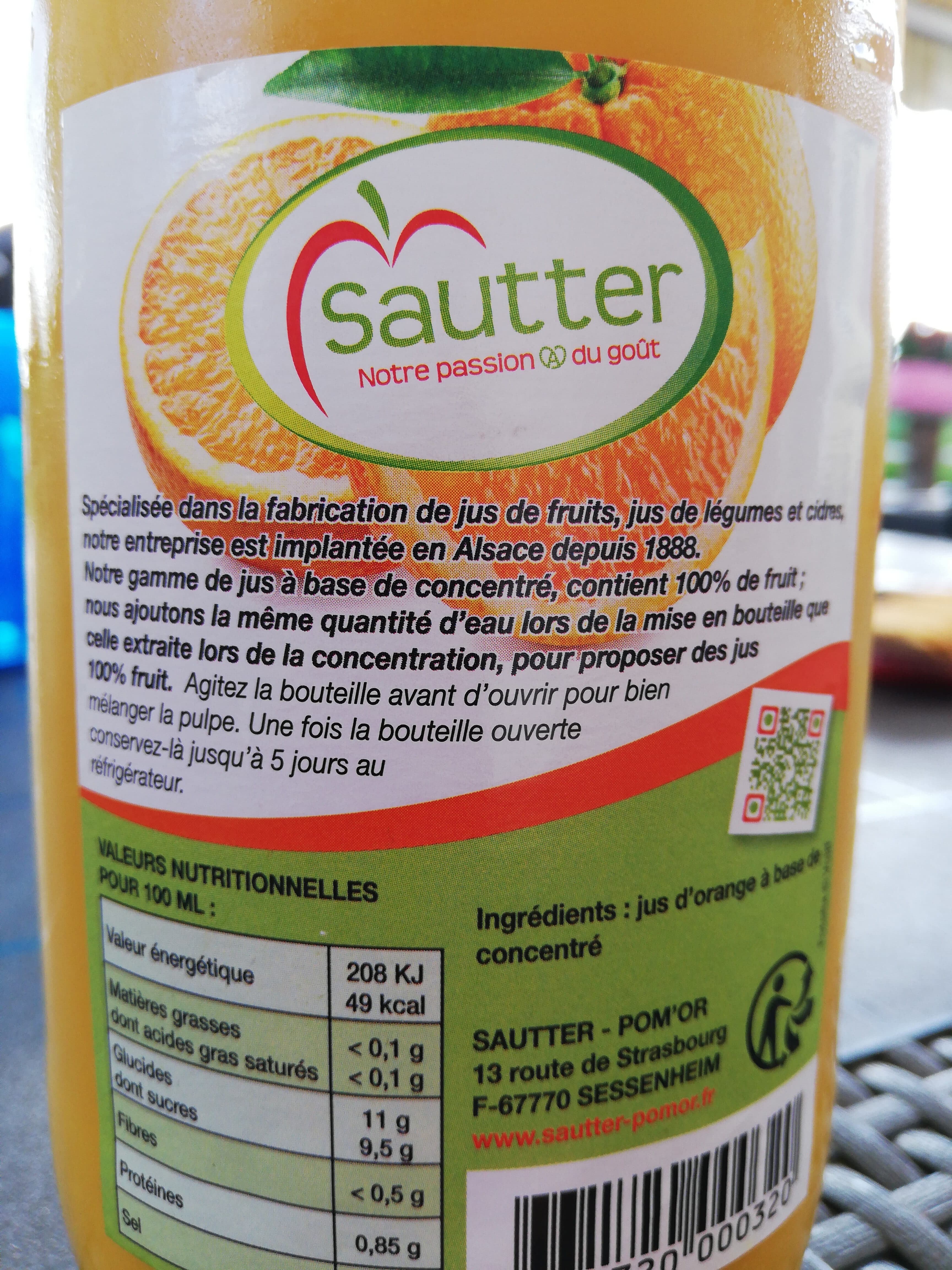 Sautter Jus d'orange packshot