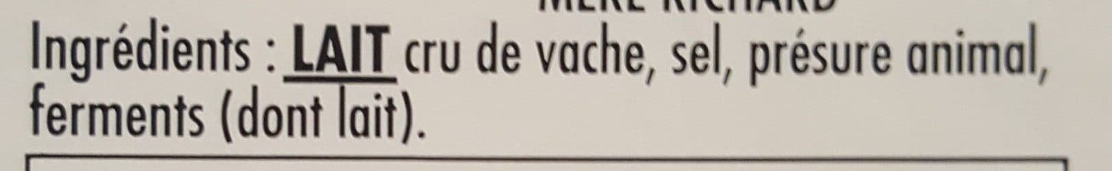 La Mère Richard Camembert de Normandie au lait cru packshot
