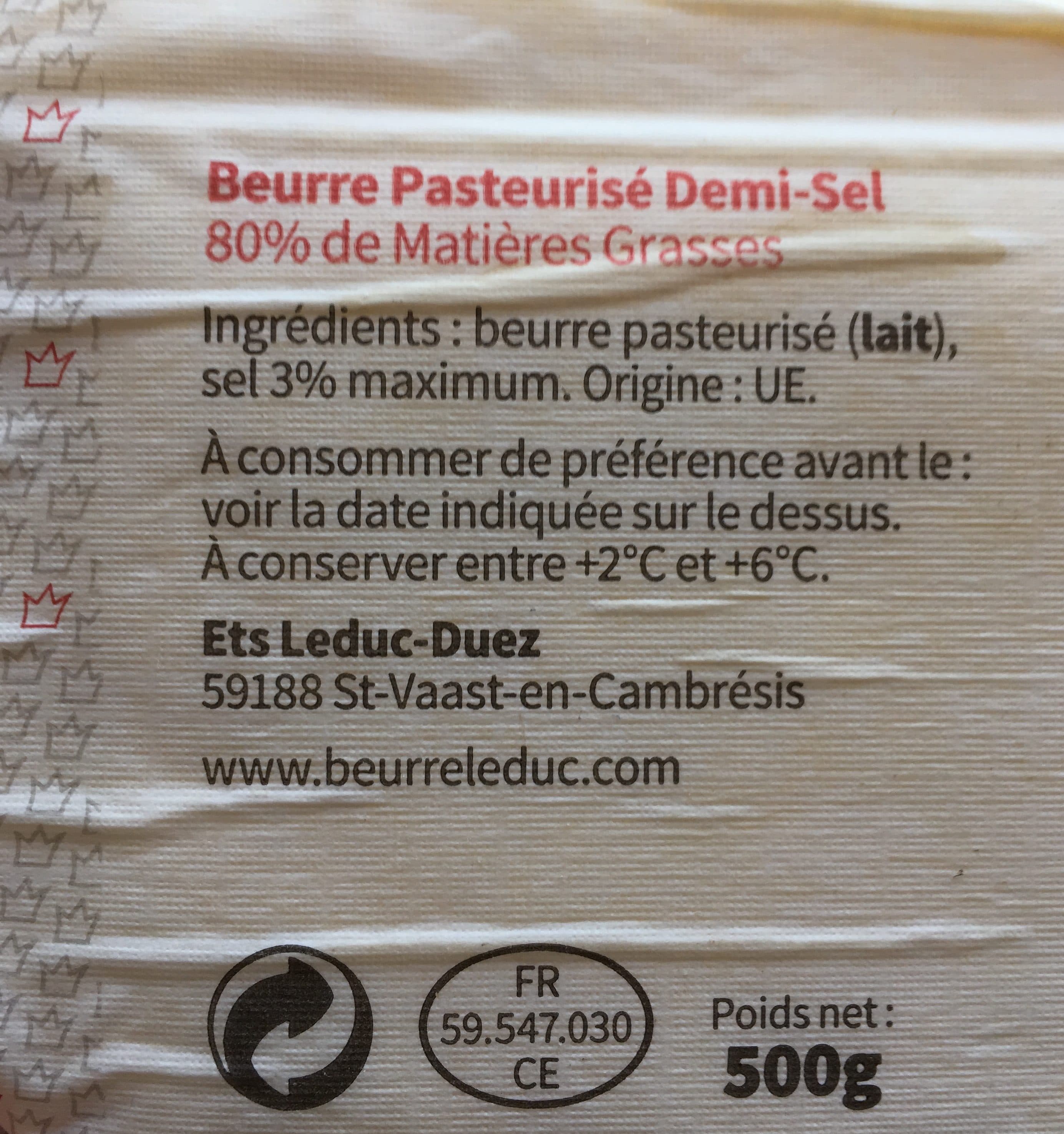 Leduc Beurre moulé demi-sel packshot