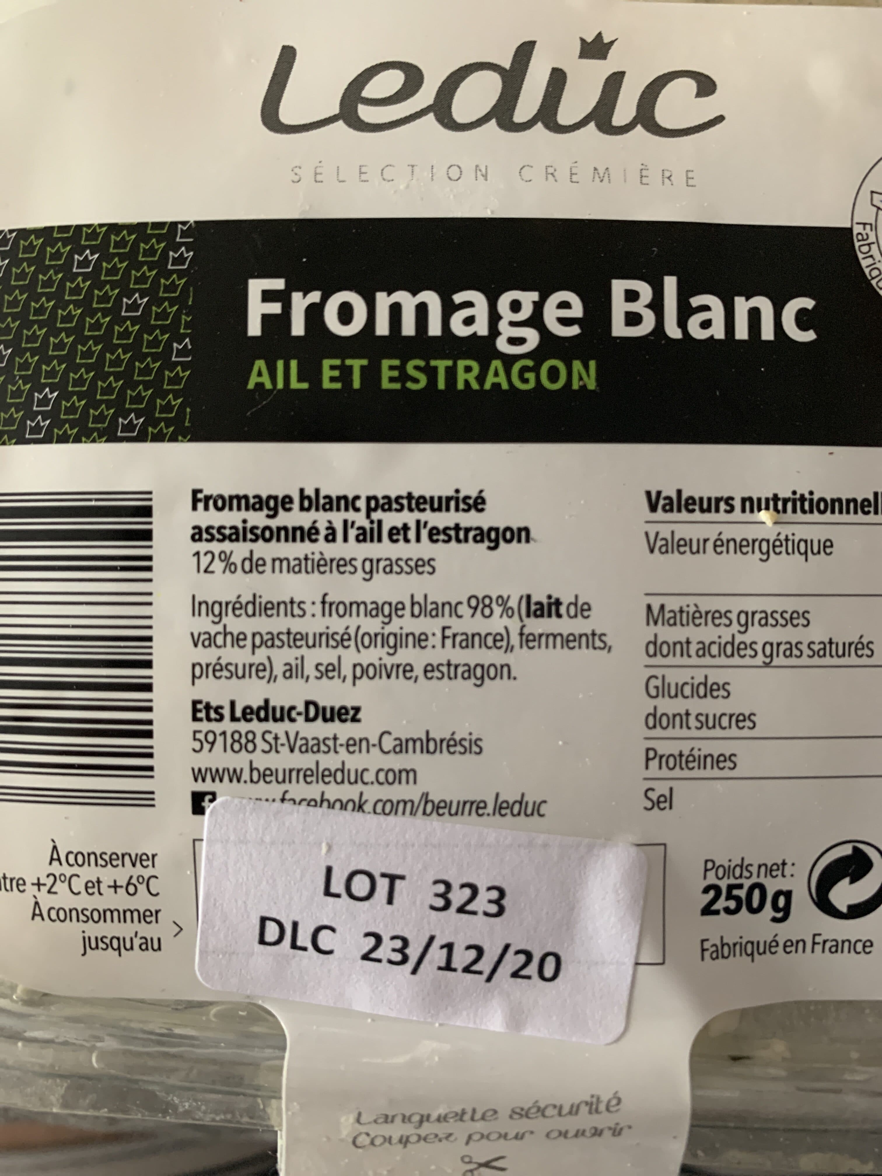 Open Food Facts Fromage blanc ail et estragon packshot