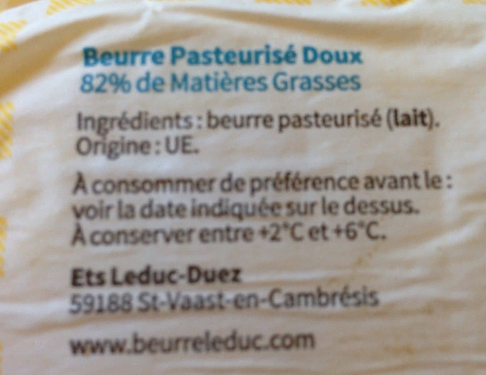 Open Food Facts Beurre doux packshot