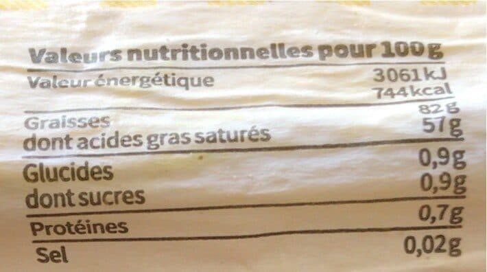 Open Food Facts Beurre doux packshot