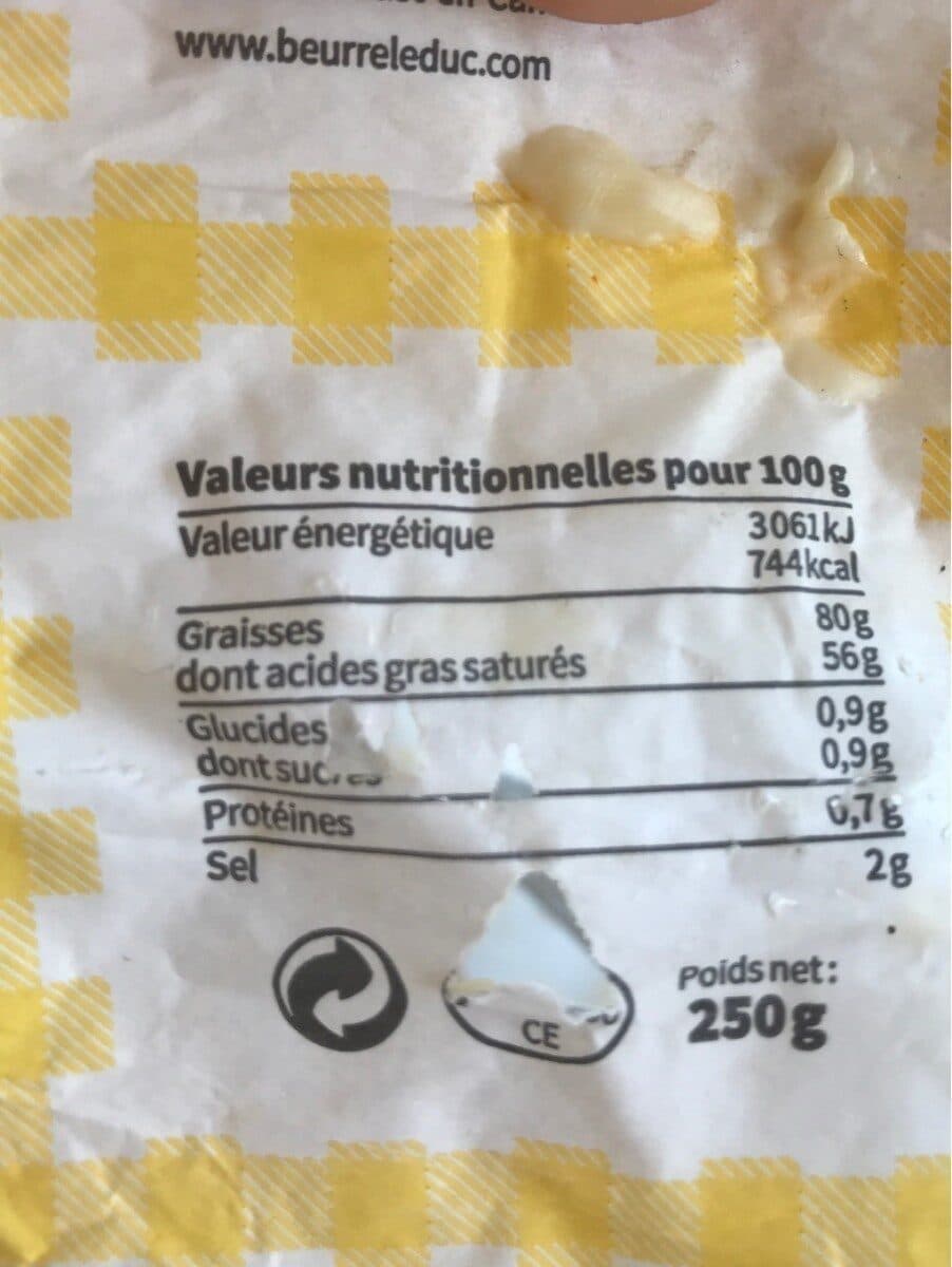 Open Food Facts Beurre pasteurisé demi-sel packshot