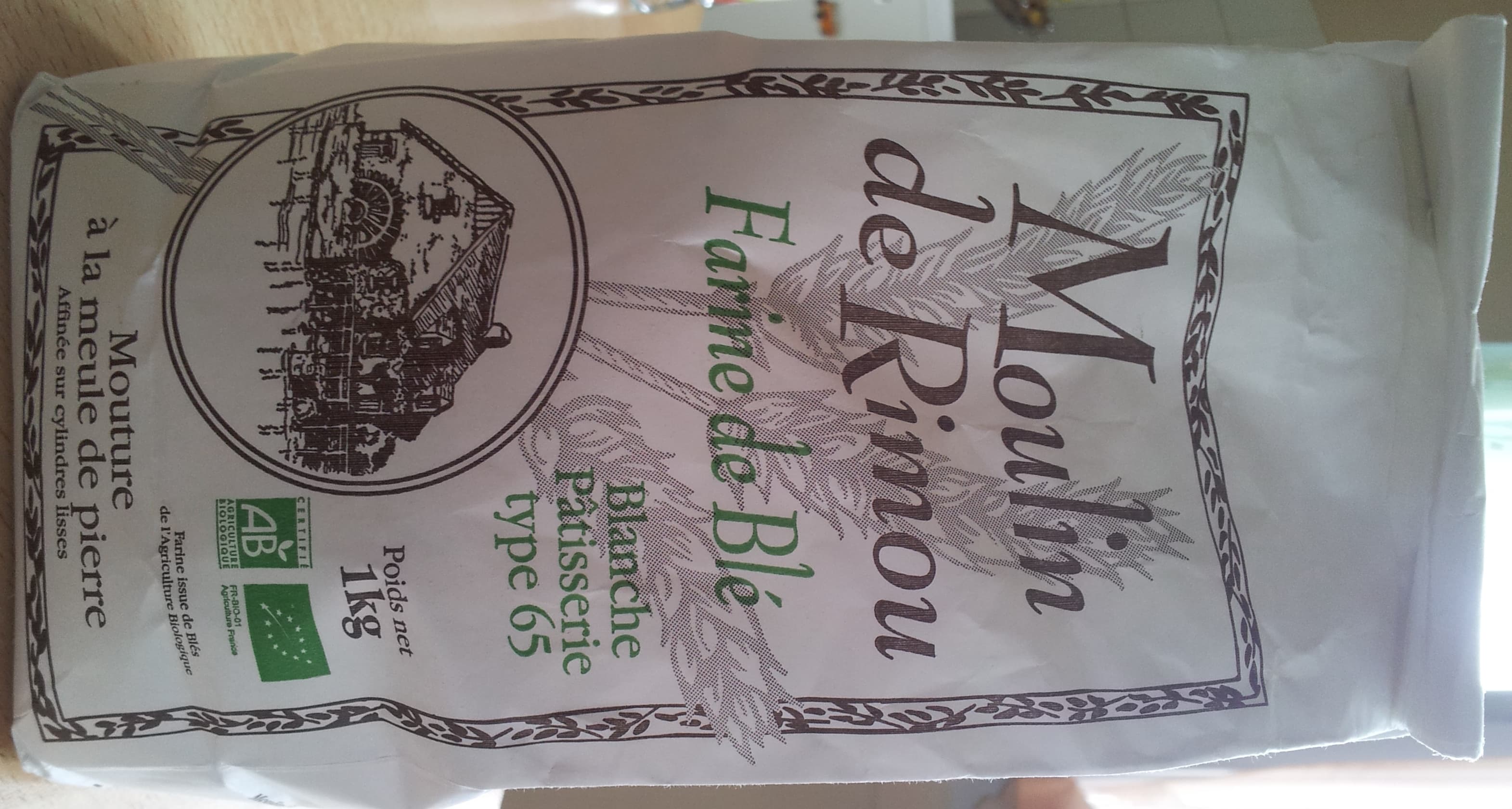 Moulin de Rimou Farine de blé, blanche pâtisserie type 65 packshot