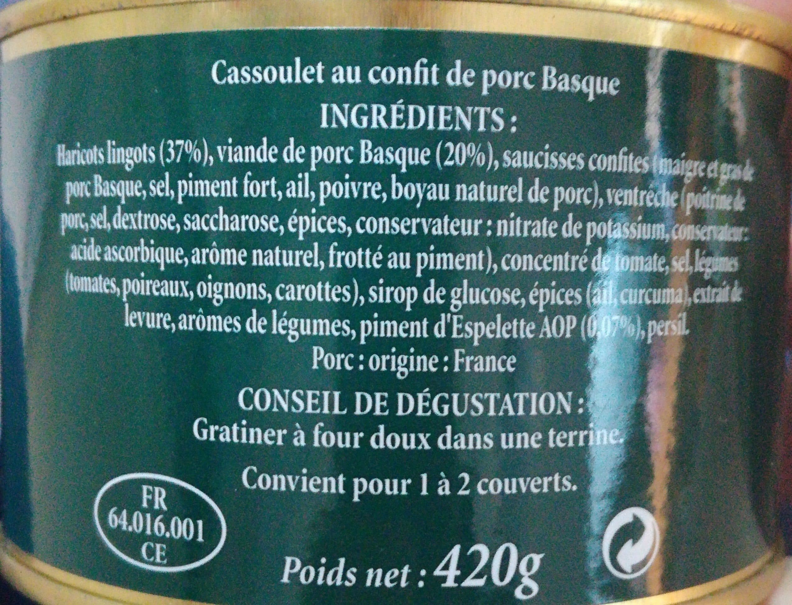 Pierre Oteiza Cassoulet au confit de porc basque packshot