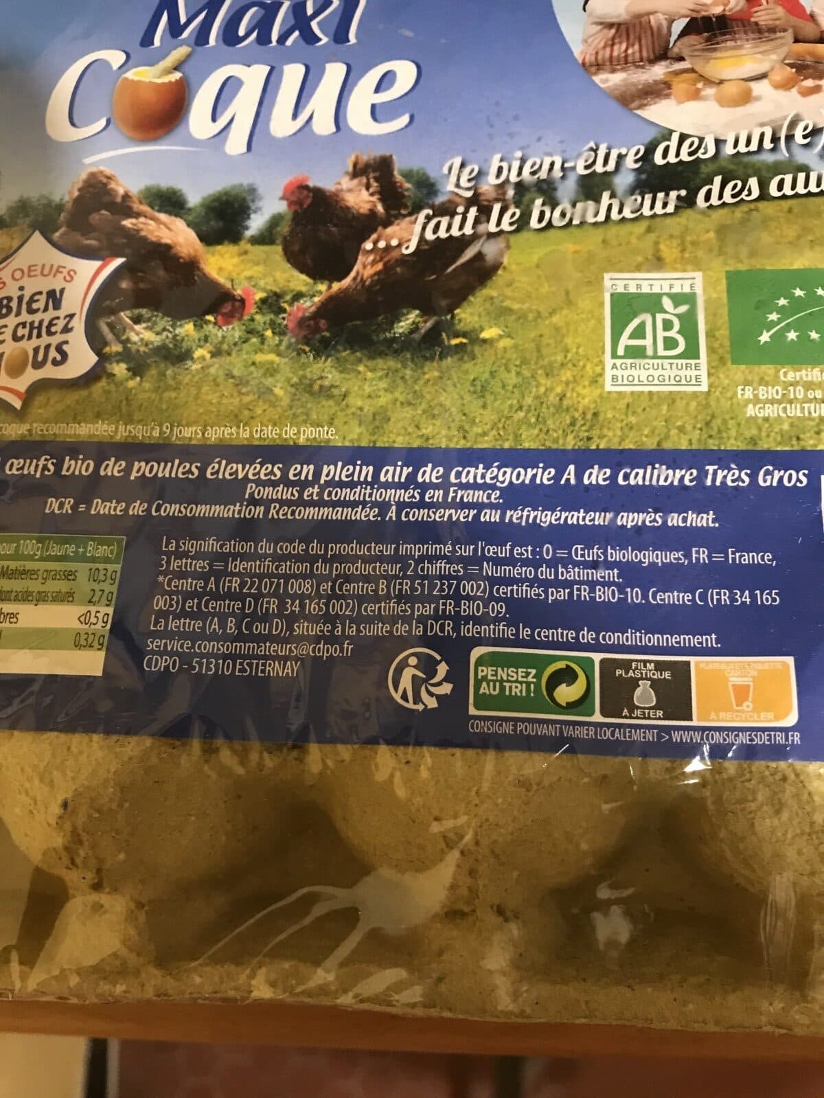 Pleine Forme Oeufs maxi coque bio packshot
