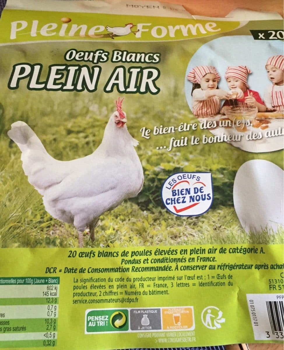 Pleine Forme Oeufs blancs plein air packshot