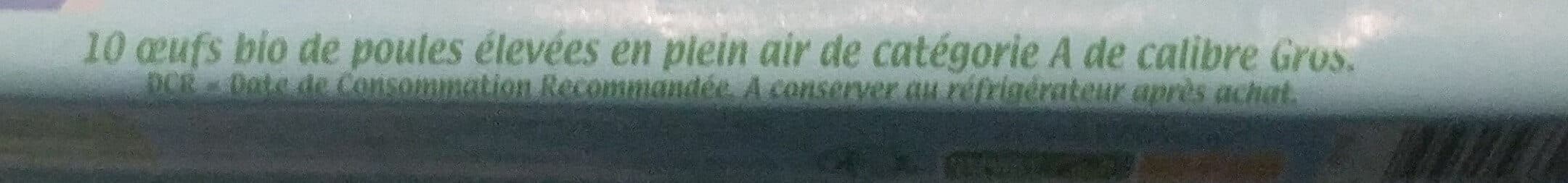 Pleine Forme 10 œufs Bio packshot