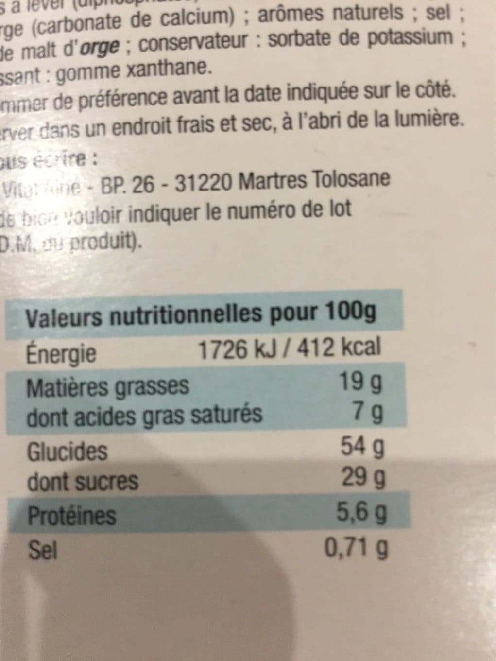 Vital aine Madeleines au citron VITAL AINE packshot