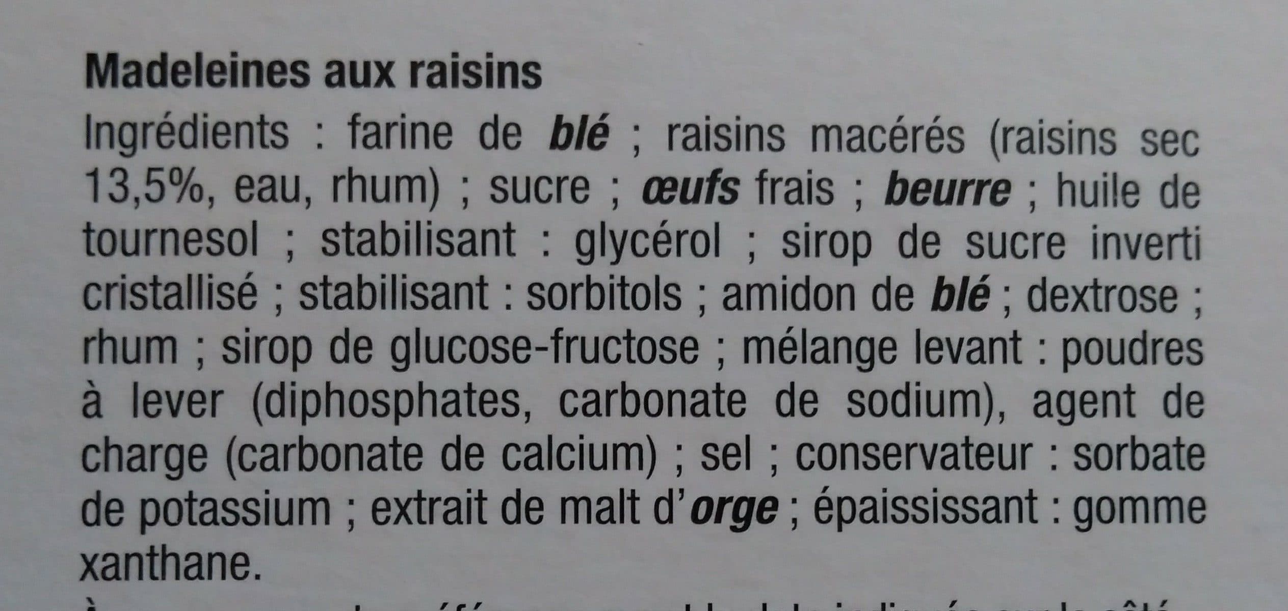 Maison Vital Ainé Madeleines Etoiles aux raisins macérés packshot
