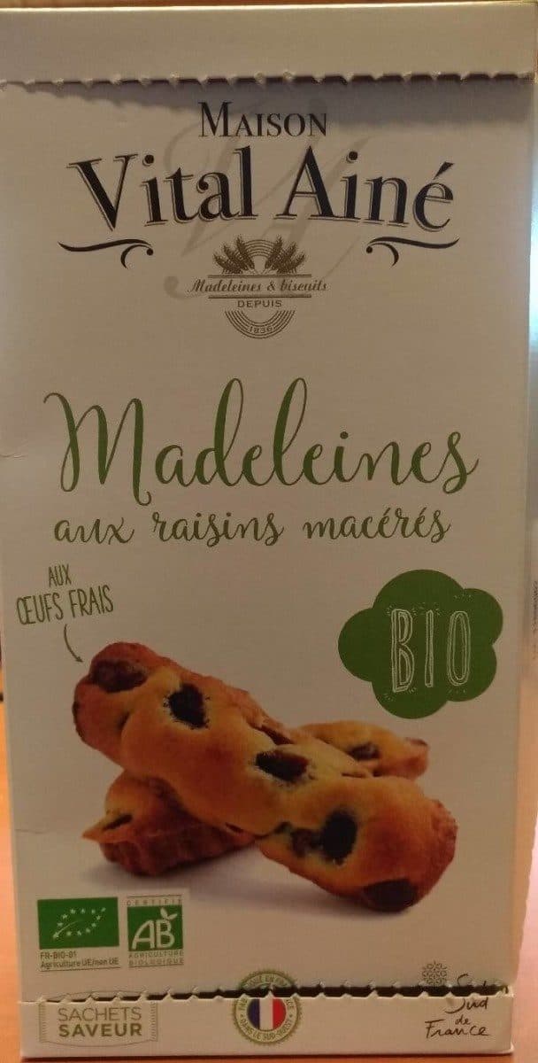 Maison Vital Ainé Madeleines aux raisins macéré bio packshot