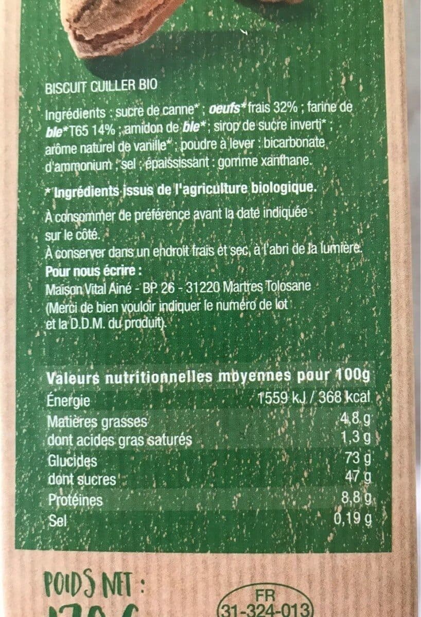 Vitalbio Biscuits cuillers packshot