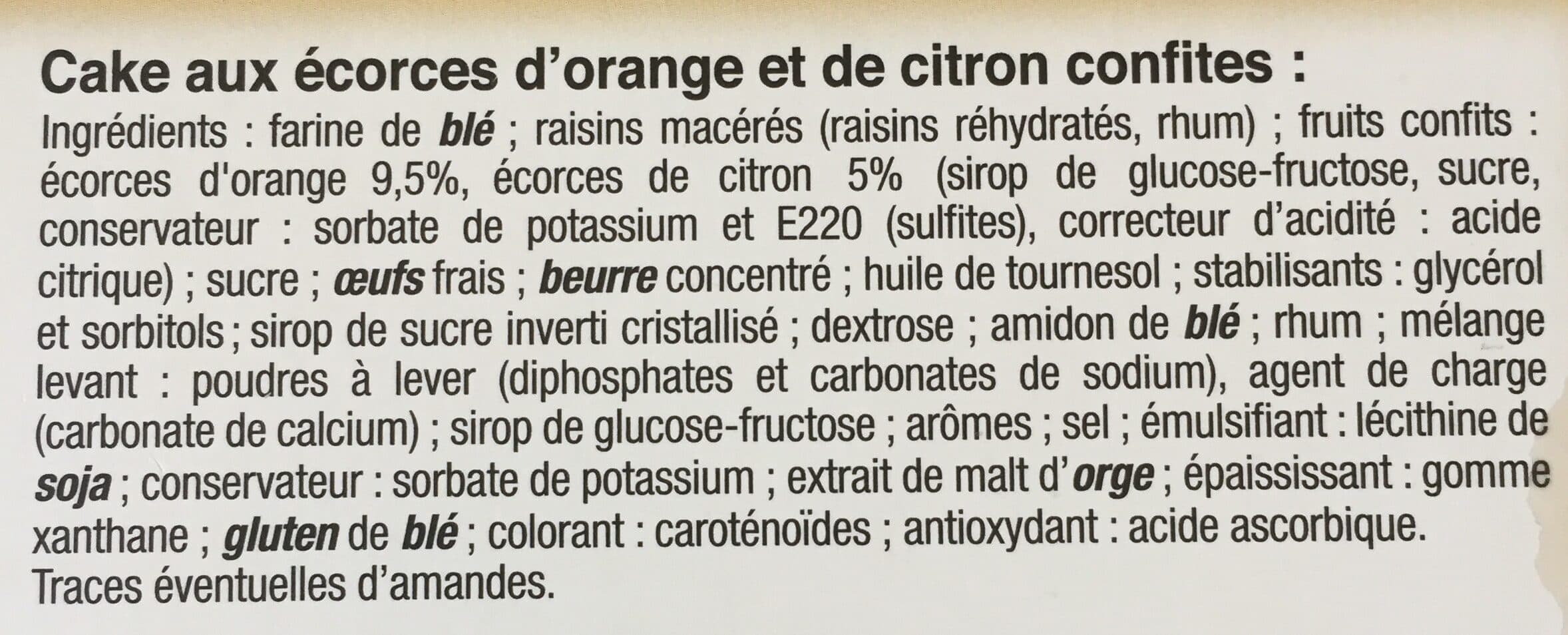 Maison Vital Ainé Cake écorces orange/citron Vital Aîné packshot