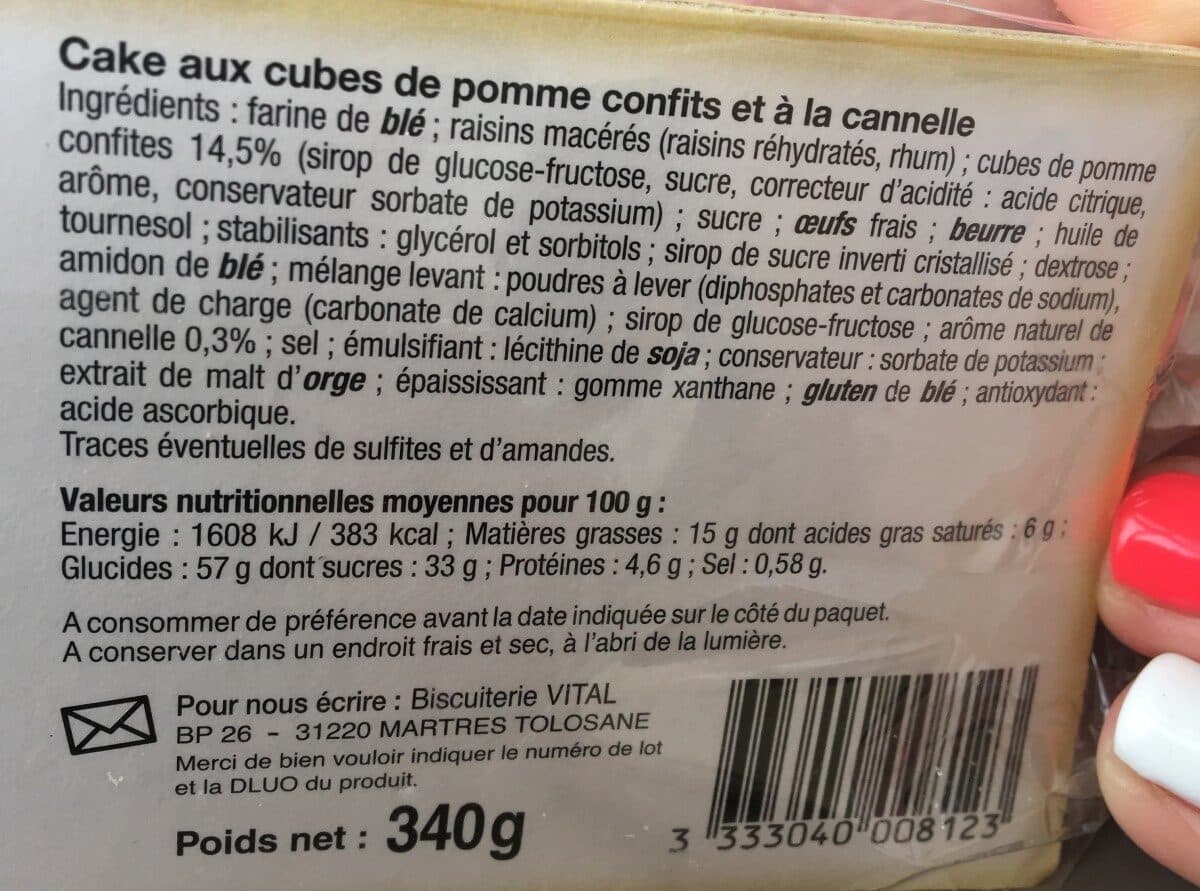 Maison Vital Ainé Cake pomme cannelle packshot