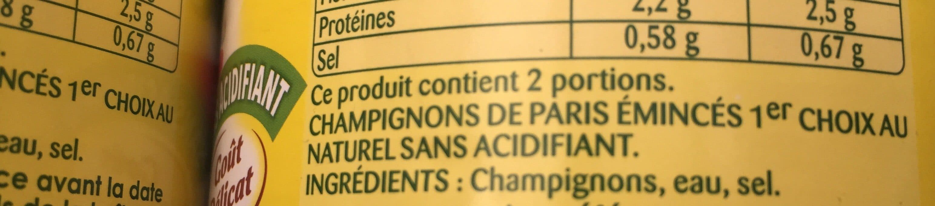 Open Food Facts Champignons eminces 1/2 packshot
