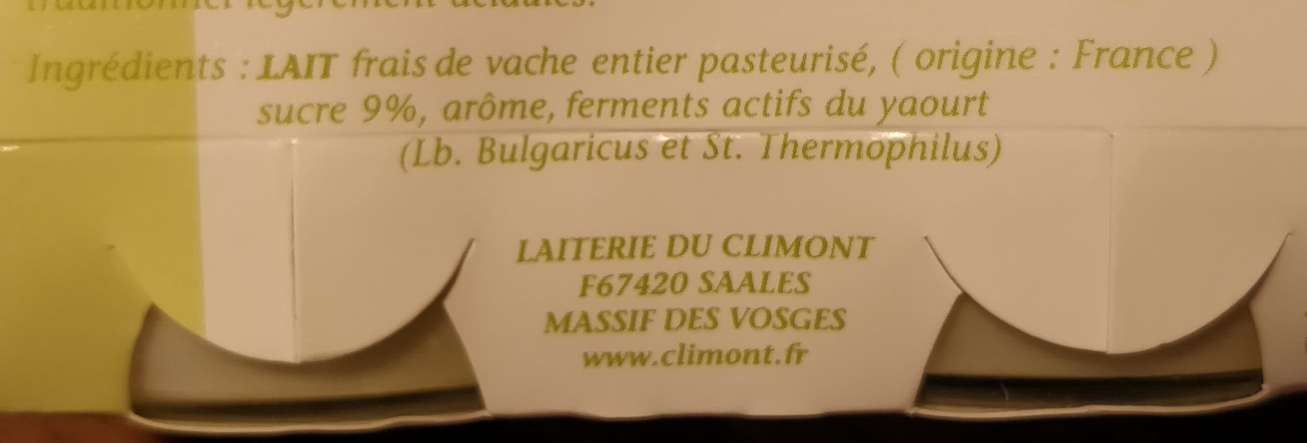 Climont Yaourt arôme citron packshot