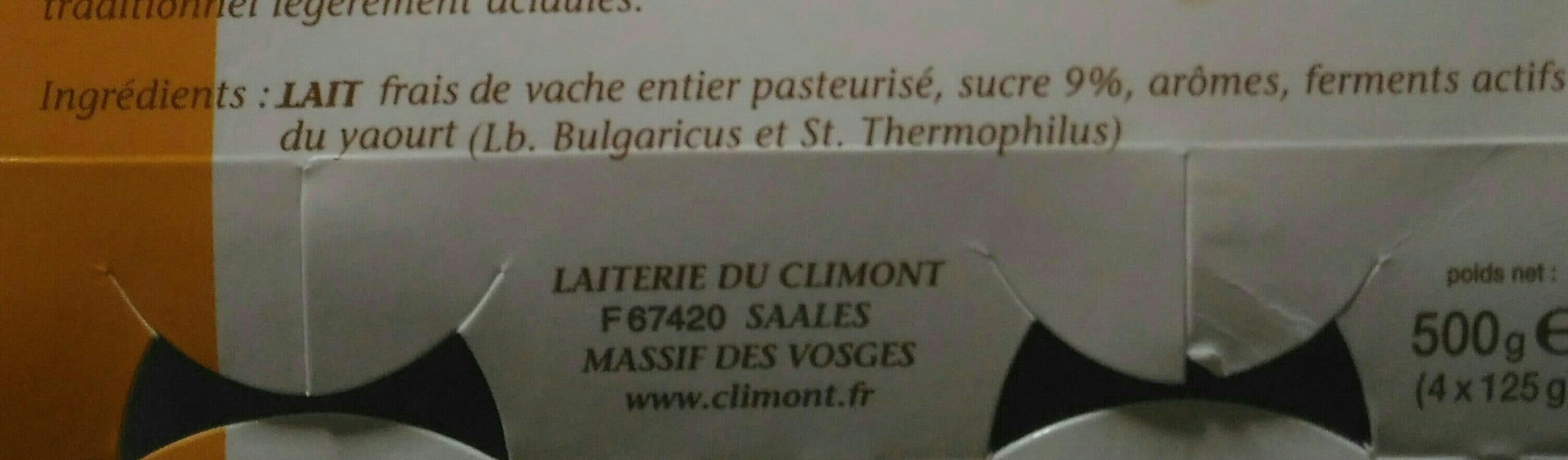 Climont 4x125gr Yaourt lait de montagne Aromes assortis packshot