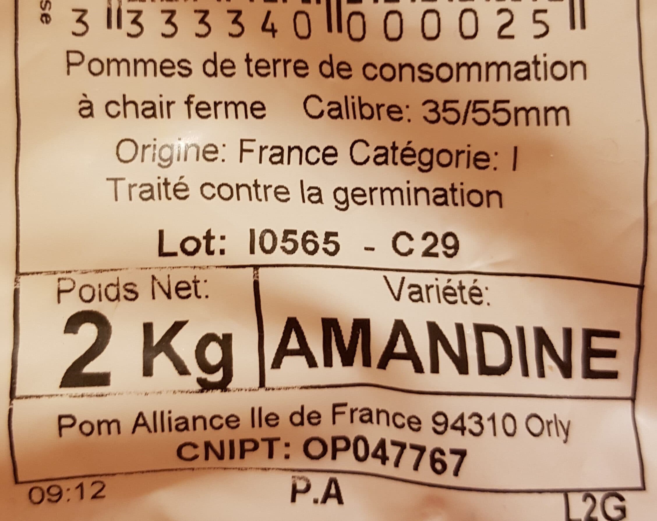 Doréoc Pomme de terre « Amandine » packshot