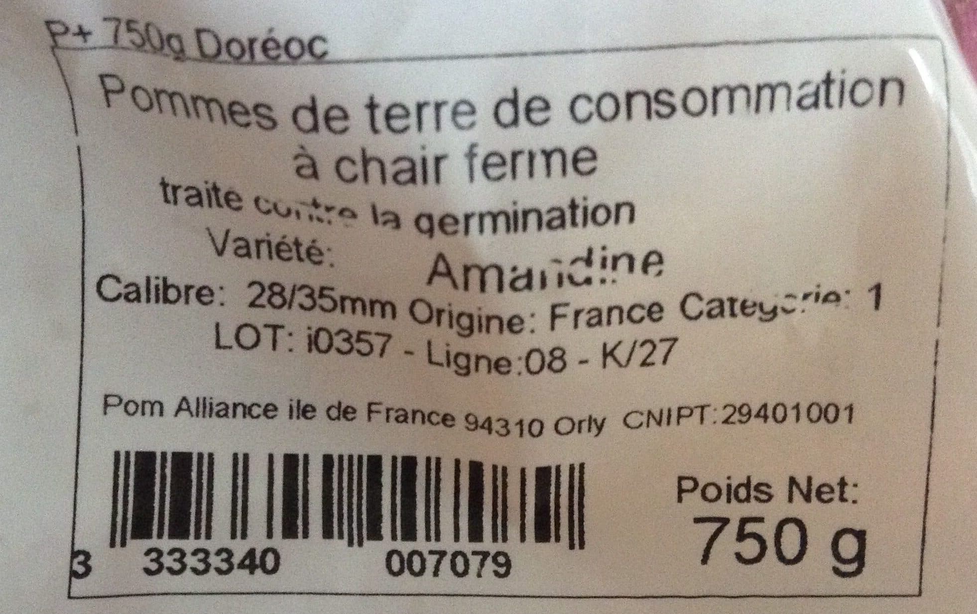 Doréoc Pommes de terre Amandine packshot