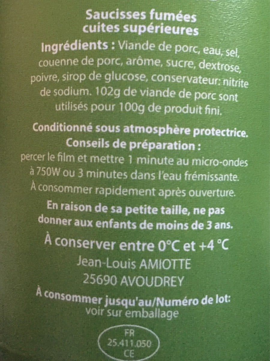 Open Food Facts Saucisses apéro naturel packshot