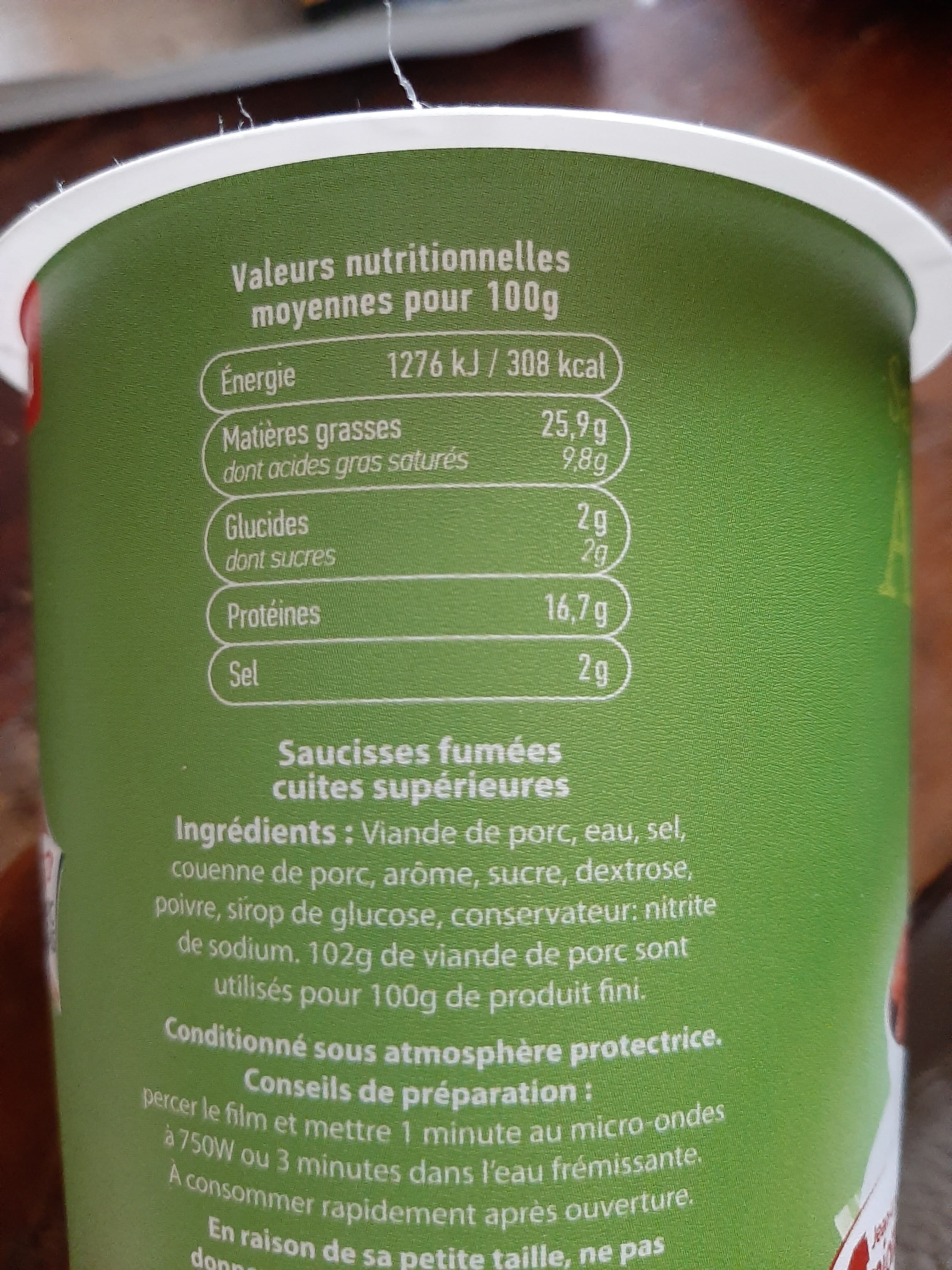 Open Food Facts Saucisses apéro naturel packshot