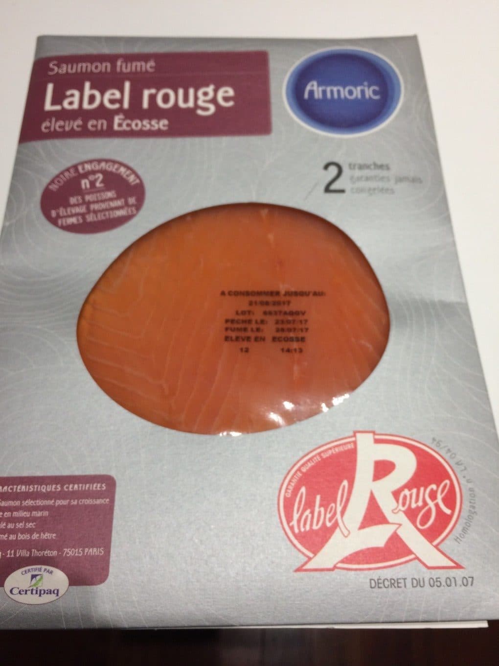 Armoric Saumon fumé label rouge ecosse packshot