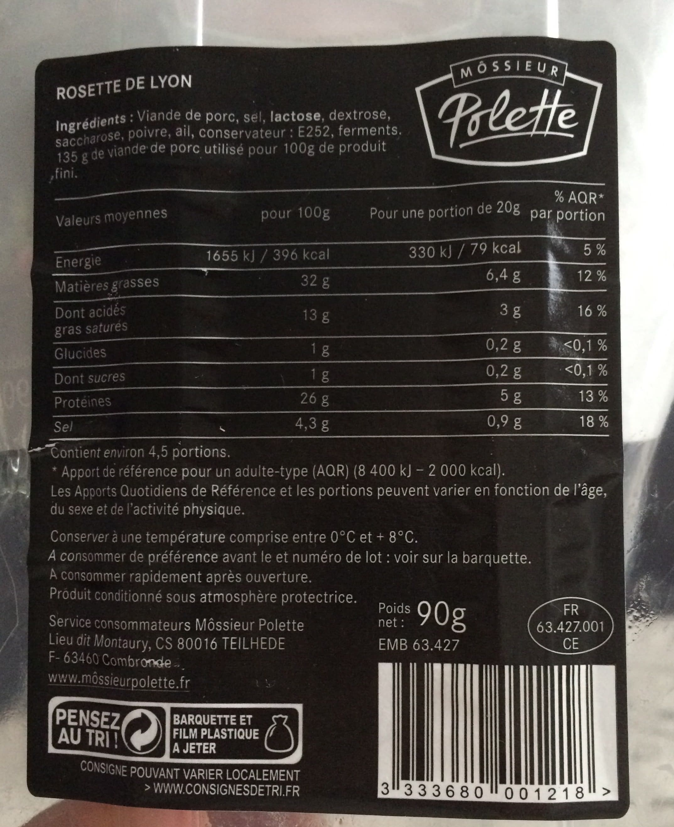Môssieur Polette Rosette de Lyon packshot