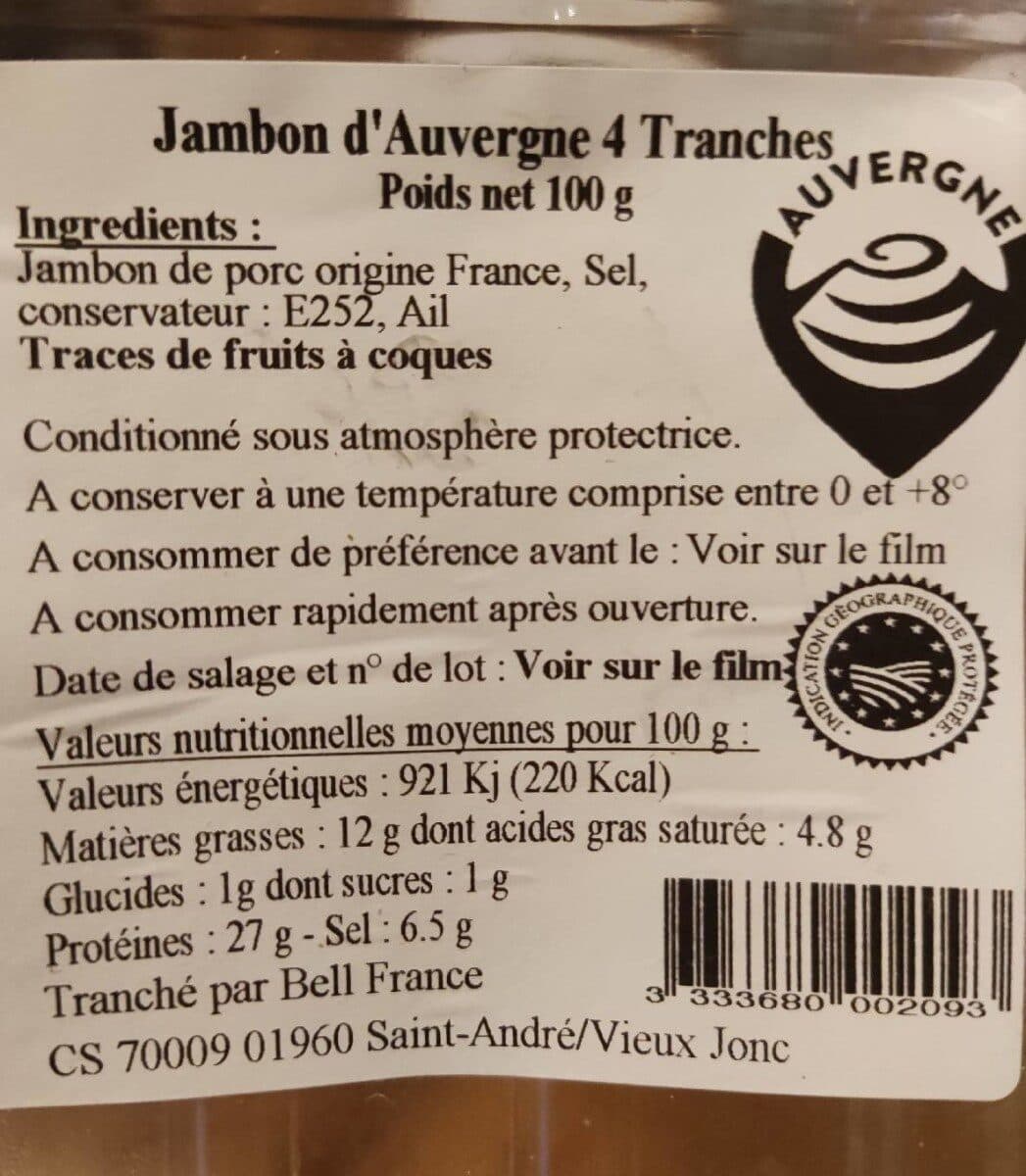 Open Food Facts Jambon Sec D'auvergne packshot
