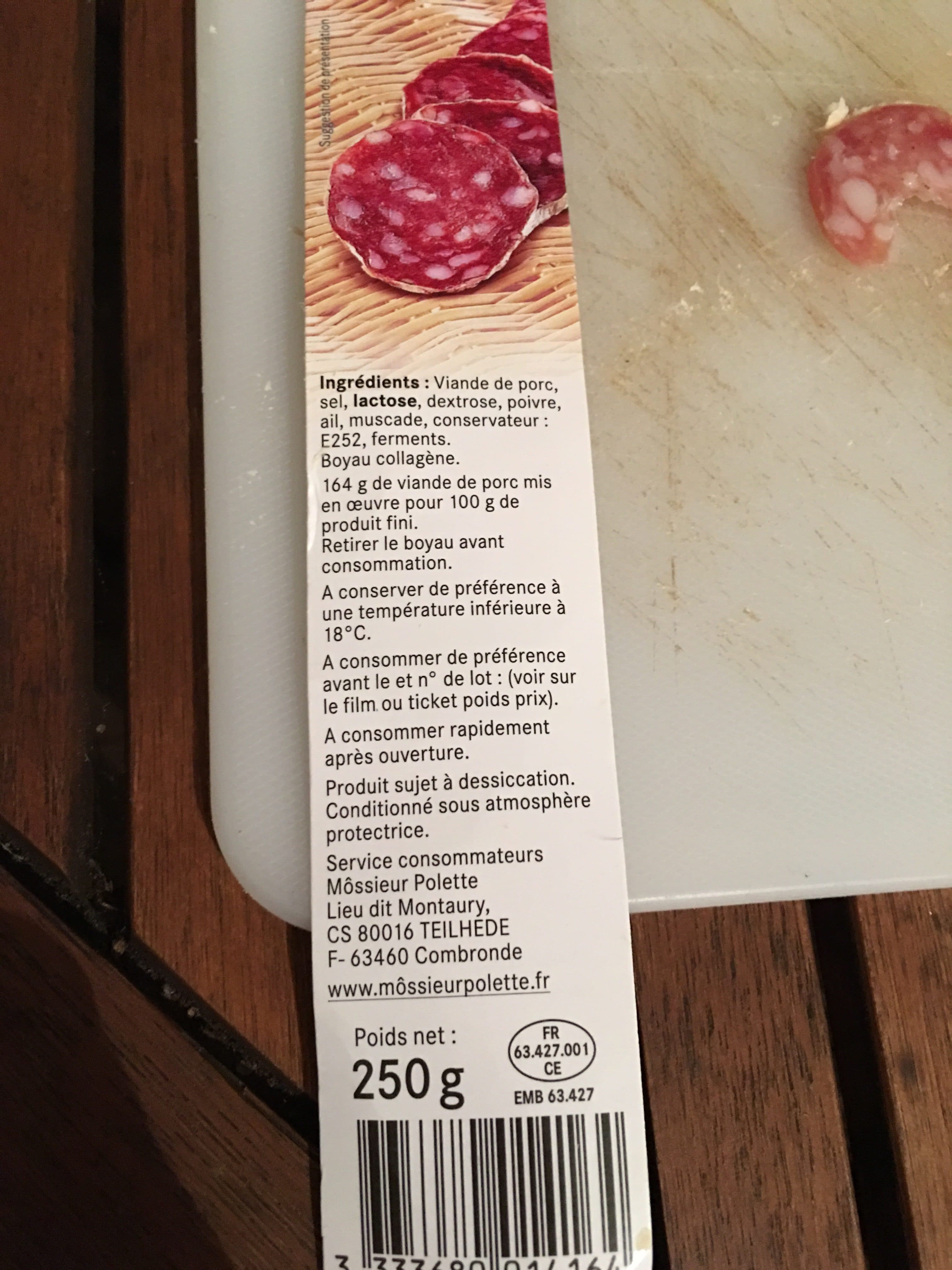 Môssieur Polette Saucisse sèche droite packshot