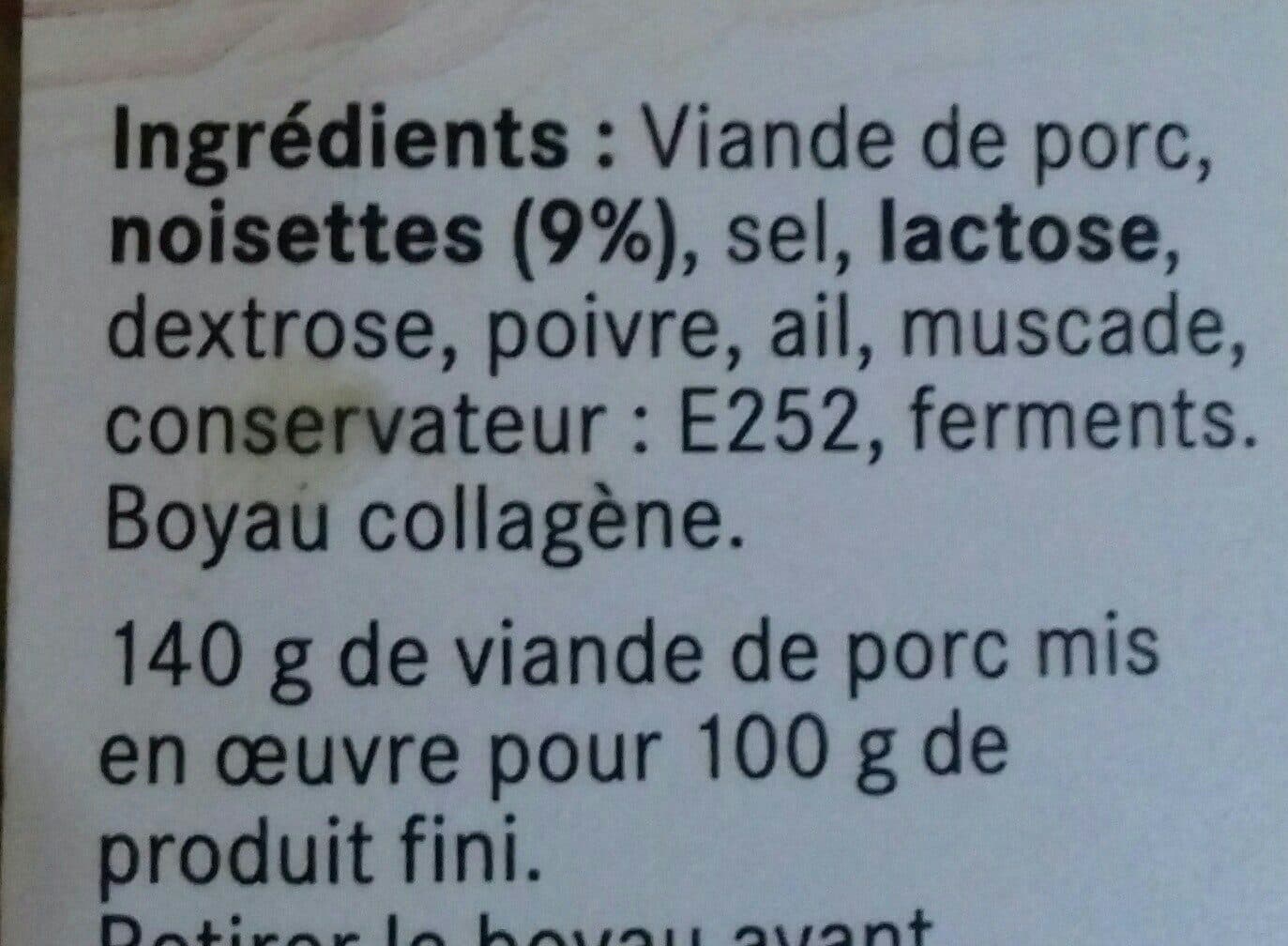 Open Food Facts Saucisse sèche droite packshot