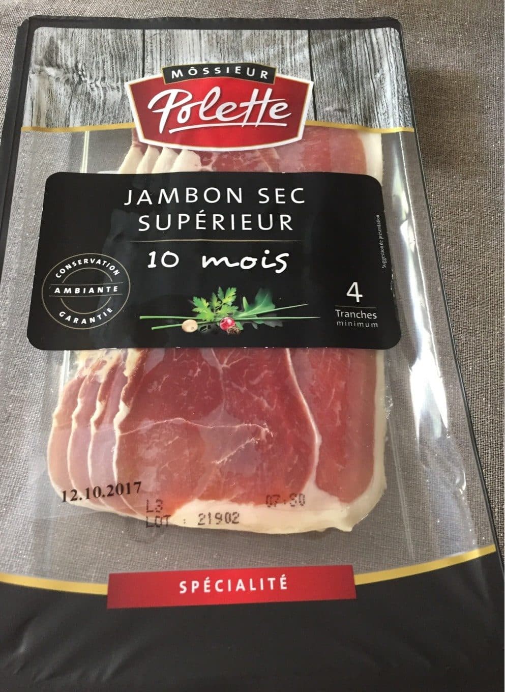 Mossieur Polette Jambon sec superieur packshot