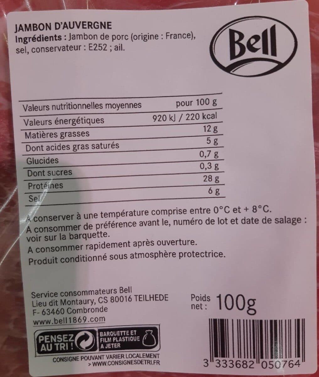 Bell Jambon d’auvergne packshot