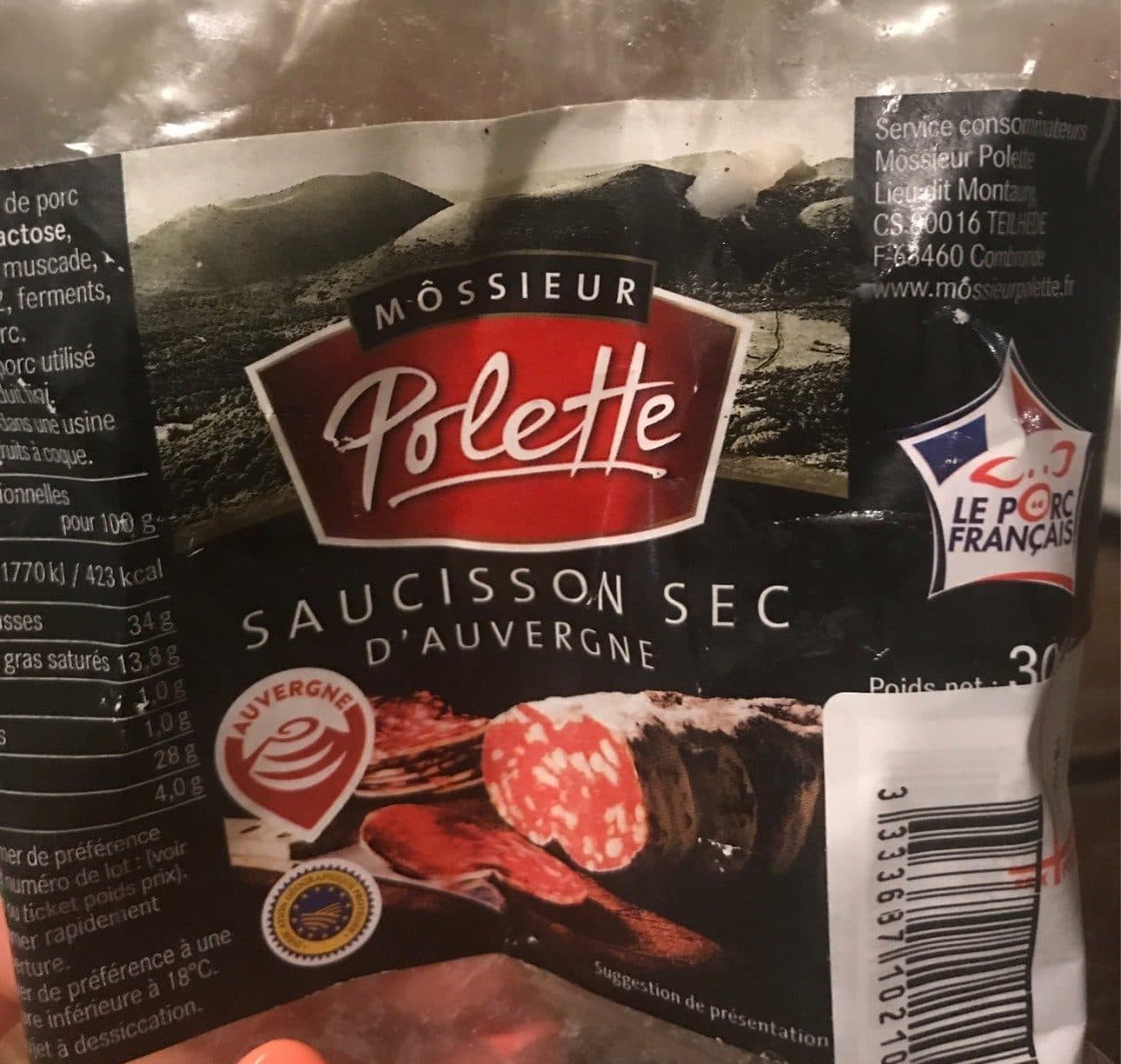 Open Food Facts Saucisson sec packshot