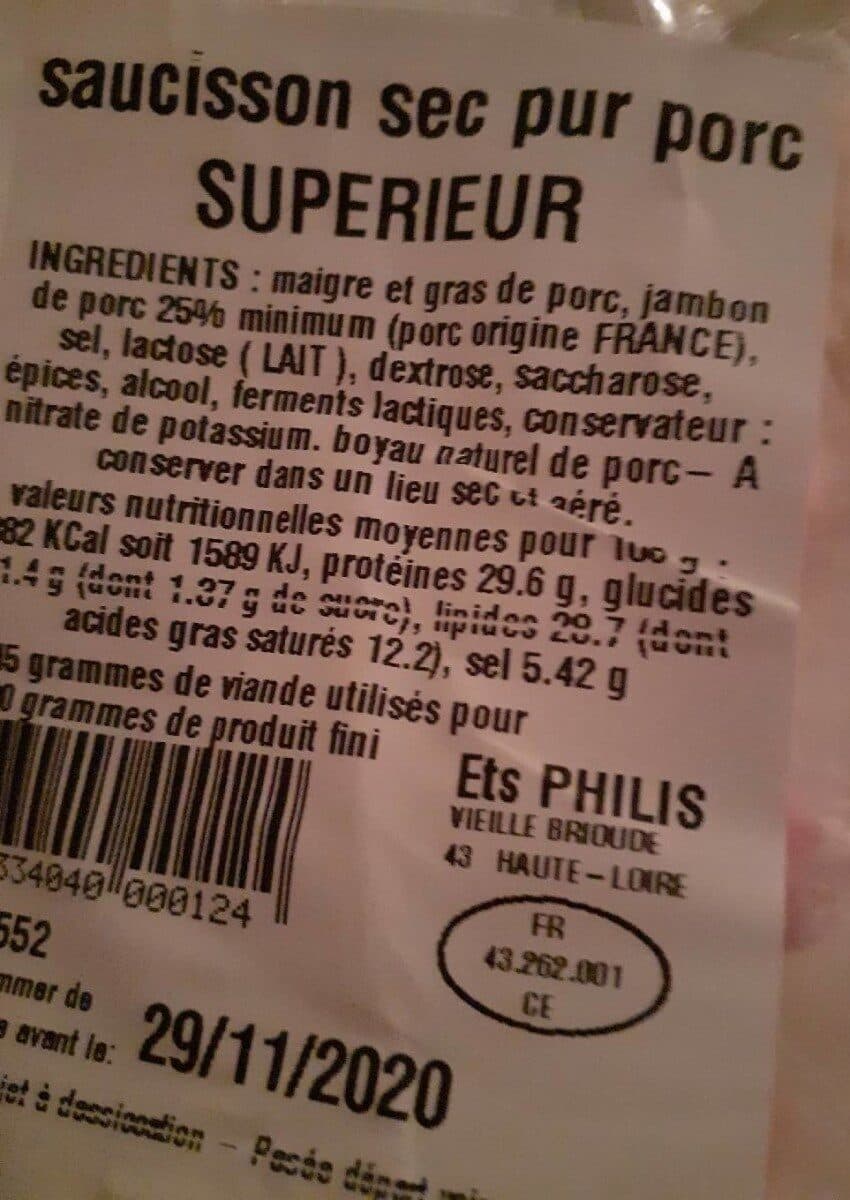 Louis Auvergne Saucisson pur porc superieur LOUIS AUVERGNE 300 g packshot