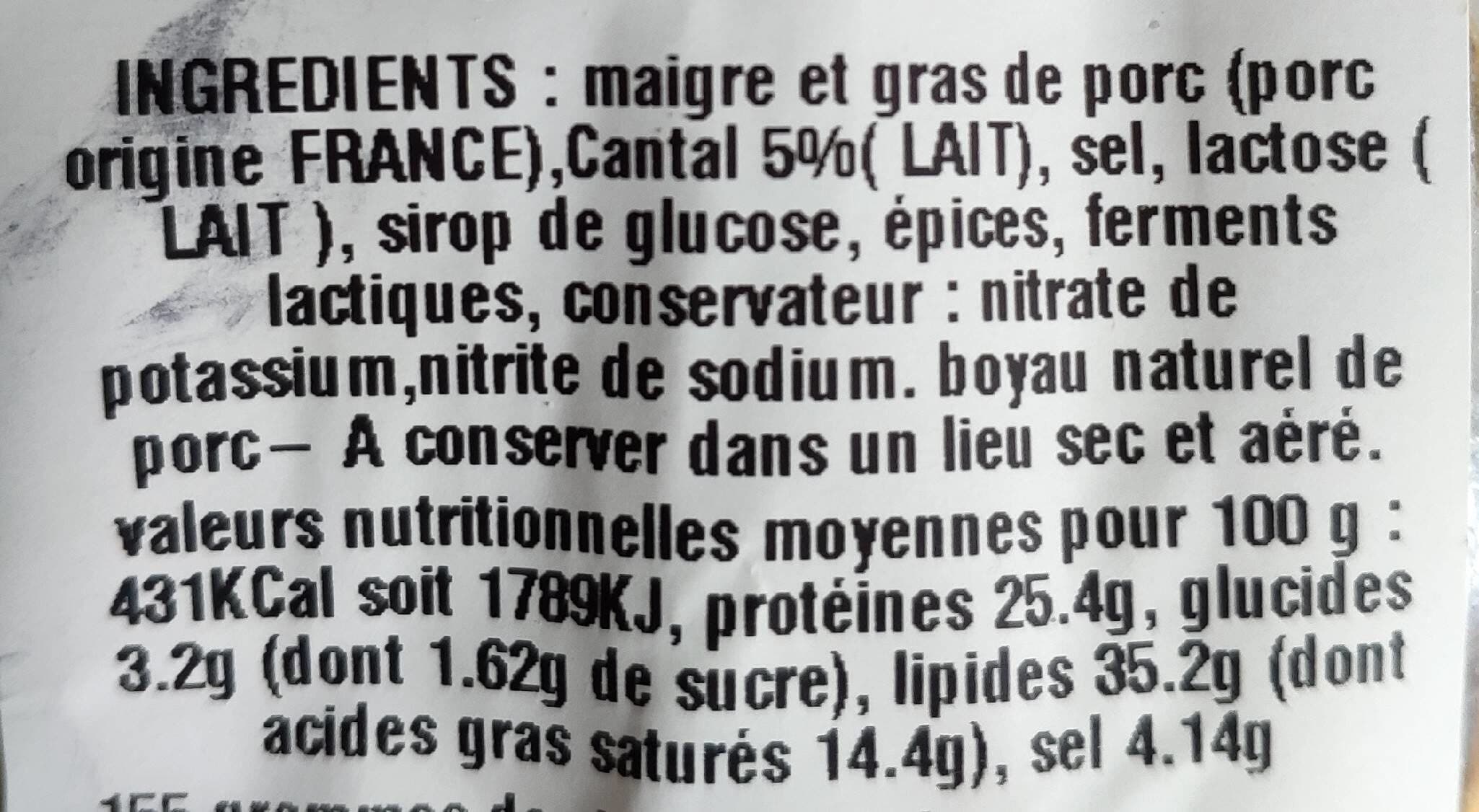 Louis Auvergne Saucisson sec au cantal packshot