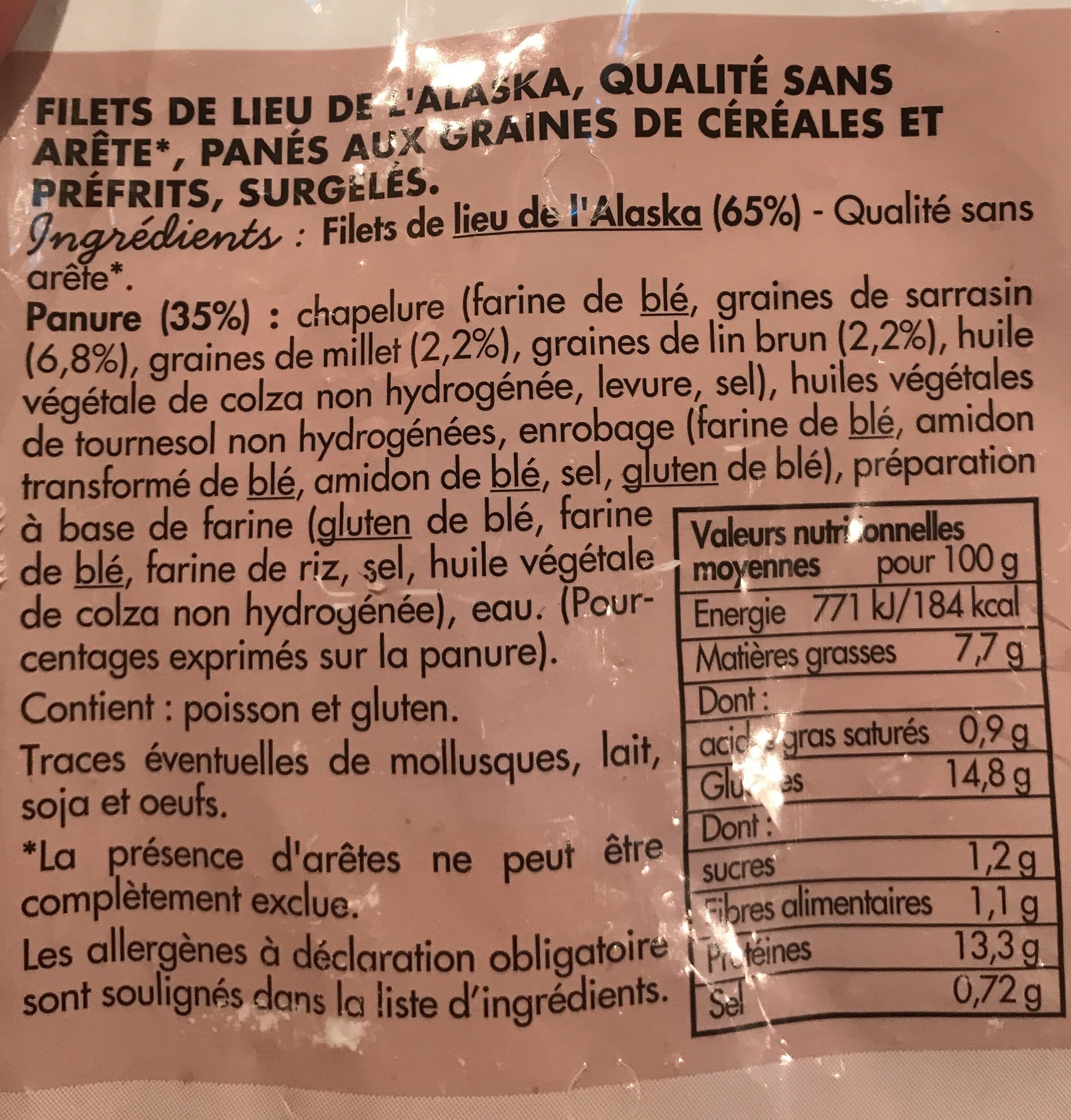 Toupargel Aiguillettes de colin d’Alaska packshot