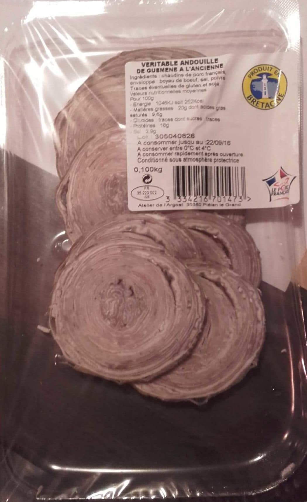 Atelier de l'Argoat Véritable andouille de Guémené à l'ancienne packshot