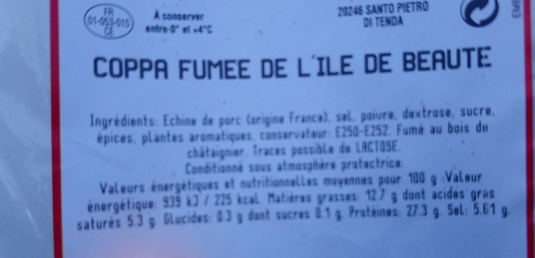 Open Food Facts Coppa fumée de l'île de beauté packshot