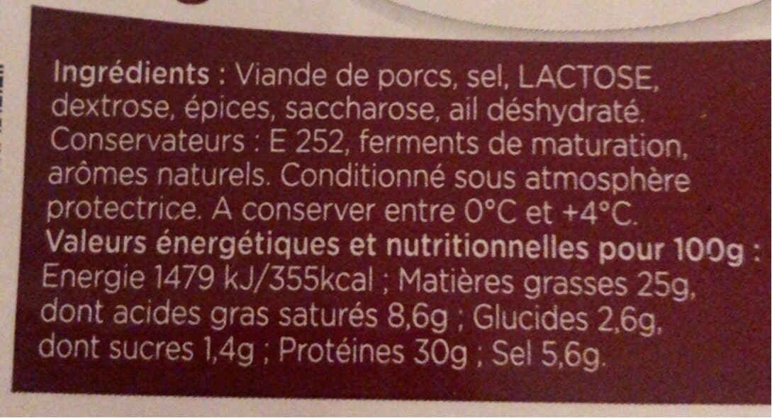 Open Food Facts Saucisson sec d'auvergne packshot
