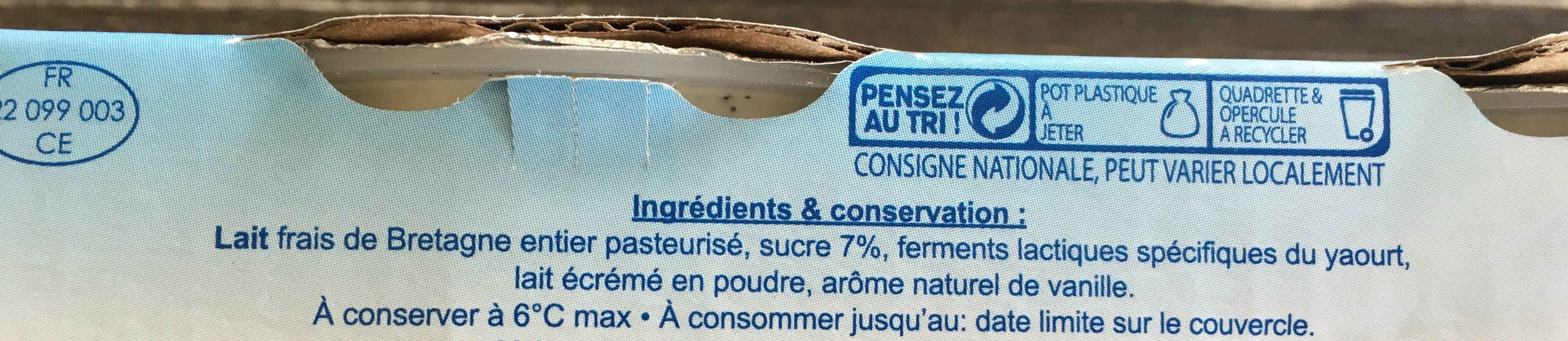 Open Food Facts Yaourt de la ferme a la vanille packshot