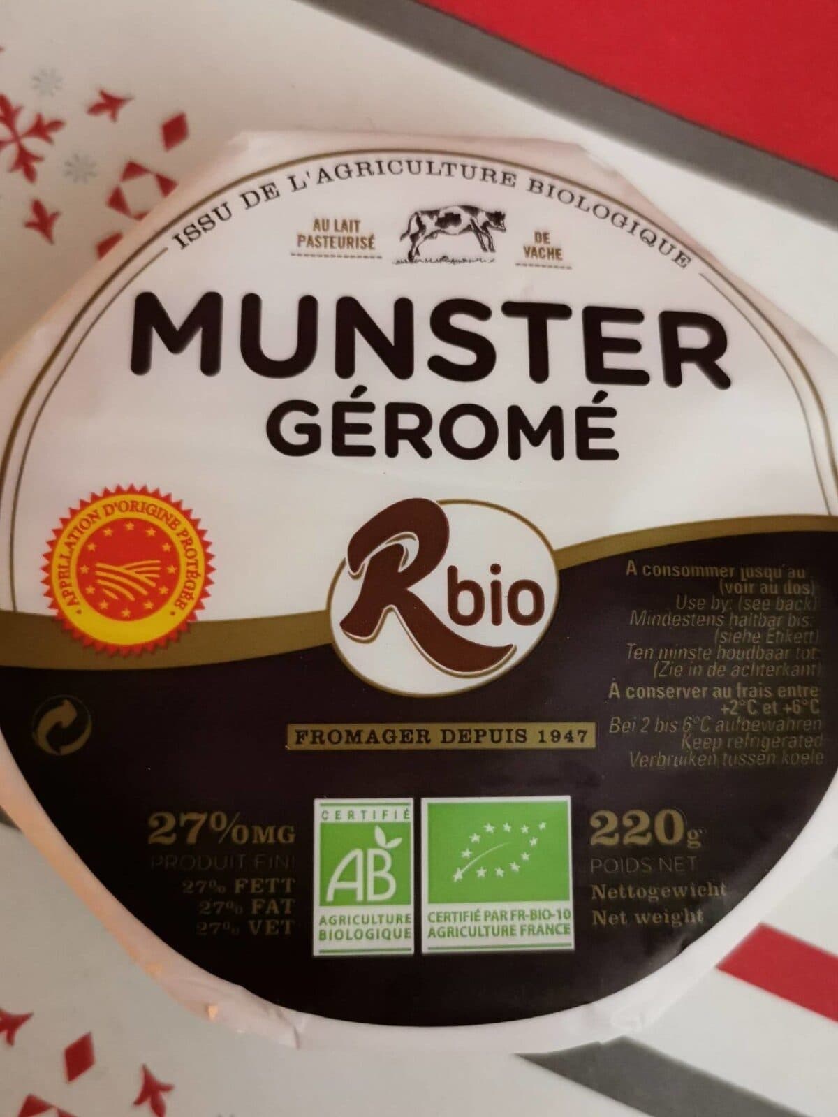 RBIO 220G Petit Munster 50% packshot