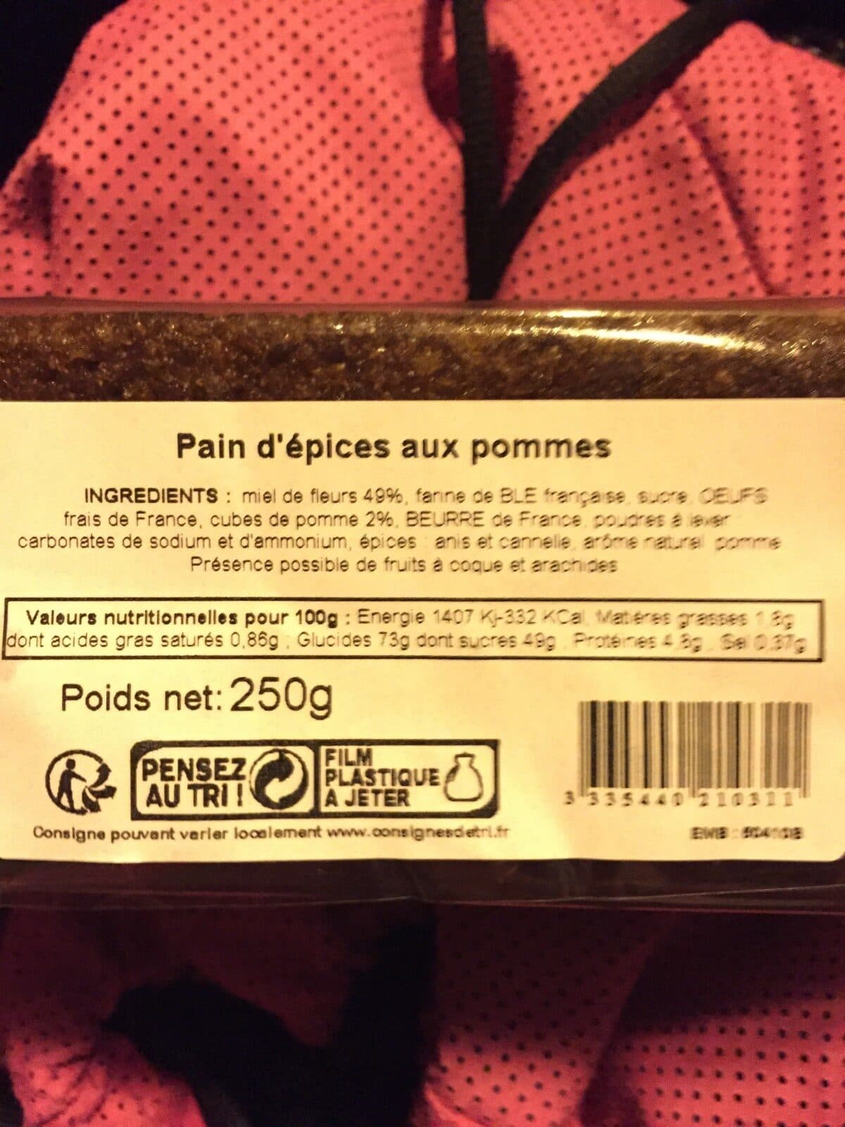 La Ruche de Tautavel Pain d'épices aux pommes packshot
